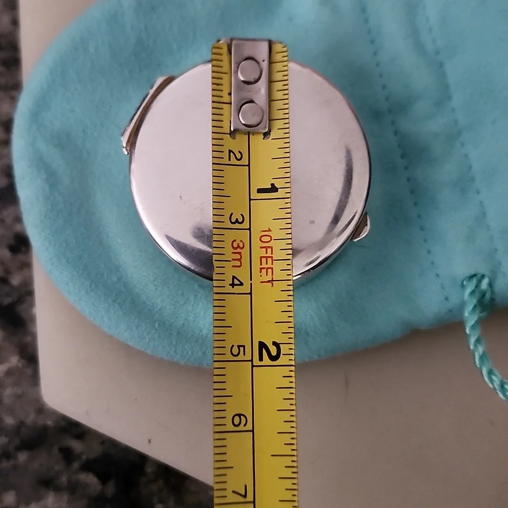 Tiffany & Co. 1837 Sterling Silver Round Pill Trinket Box With Blue Pouch - Picture 11 of 15